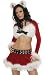 Red Velvet Long Sleeve Top, Mini Skirt And Cat Ears (Red;Medium/Large)
