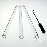 Glass Dharma Set of 3 Glass Straws with Brush, Smoothie