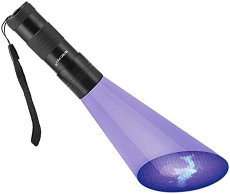 BOBO PET® 12 LED UV Black Light Flashlight Dog Urine Detector Pet Stains Detector Cats Odor Detector-Mineral Scorpion Hunting-Passport Driver License Detector,3 AAA Battery Included (Black)
