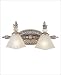 Tools & Hardware : 2 Light Bath Bar - Sterling Silver Finish : Seeded Ribbed Glass