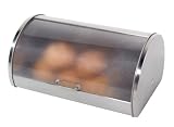 Stainless Steel Bread Box with Frosted Plexi Roll Top