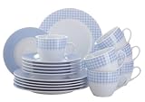 Produkt-Bild: Domestic 923228 Kaffeeservice 18-teilig Levante mit je 6 Tassen, Untertassen und Desserteller blau