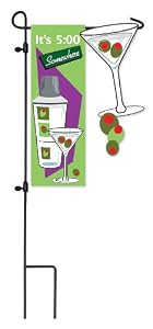 It's 5 o'Clock Somewhere Sculpted Artistic Blend Garden Size Flag