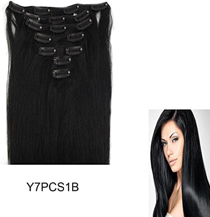 26'' 120g 1b# Color Women Hiqh Quality Clip in Hair Extensions Wigs 7pcs/set