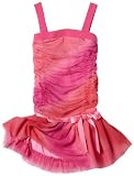 Amy Byer Girls 2-6x Dress With Ruched Front and Tutu Skirt, Pink, 6