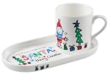 Ciroa I Love You Santa 2 Piece Mug and Plate Gift Set