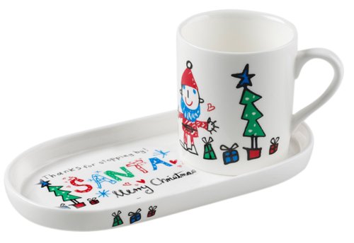 Childrens Toyshop  Kitchen & Housewares : Ciroa I Love You Santa 2 Piece Mug and Plate Gift Set