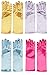 Juvale 4 Pairs of Satin Princess Gloves For Little Girls Dress Up Costumes, Tea Party, Birthday, Wedding, Pageant (4 Colors Tea Party Gloves)