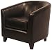 New Pacific Direct Hayden Leather Tub Chair, Brown