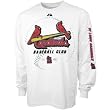 Men`s St. Louis Cardinals L/S White Baseball Club Tshirt