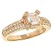 2 Row Pave Set Diamond Engagement Ring .38cttw (cz ctr