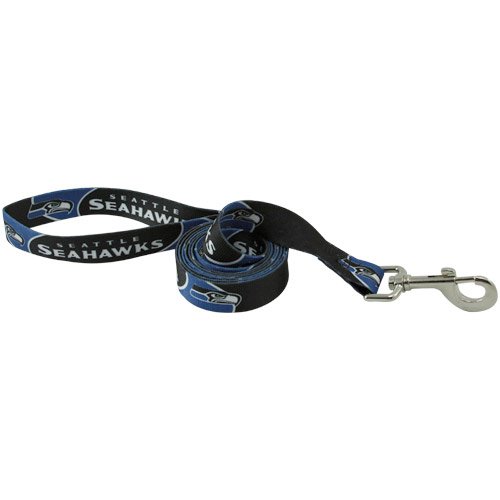 Seattle Seahawks 6' Black-Royal Blue Pet Leash