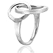 Mimi Sterling Silver Contemporary Style Double Circles O Ring Size 5, 6, 7, 8, 9, 10, 11