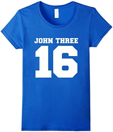 Women's John Three 16 John 3:16 Whosoever Bible Verse T-Shirt Medium Royal Blue