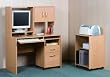 4 in 1 Computer Desk w/Hutch in Brianna Oak Finish By Mylex Furniture