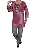 Indiatrendzs Womens Satin Pyjama set ,Maroon And Gray ,Large