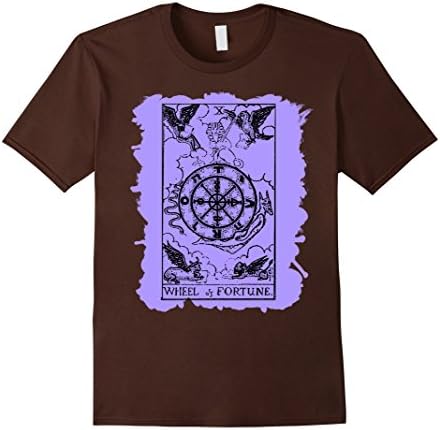 Wheel of Fortune Tshirt  Antique Tarot Card Wheel of Fortune - Male Medium - Brown