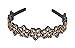 Yeshan Rhinestone and Crystal Beaded Flower Design Plastic Headband, Hairband for girls,Golden