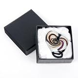 White with Pink Swirl Glass Love Heart Necklace Costume Jewellery comes in a Lovely Fabric Lined Gift Box, and Gift Wrap of choice