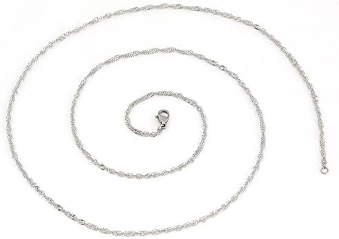 Sumsoar Silver 316L Stainless Steel Wave form Twisted Chain Necklace 31.5 Inches for My Coin Holder Pendant 1pc L081A-80