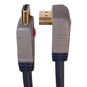 3m Angled Gold Plated HDMI Cable with 90 Degree Plug by Cable Mountain