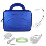 Blue Eva Amazon Kindle DX Hard Shell Carrying Case + White Rapid Kindle DX Car Charger + White Kindle DX Wall Charger + White Ebook Reader LED Light + Vangoddy tm, Live*Laugh*Love wrist band!!! (Kindle DX Not Included)