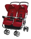 Peg-Perego Aria Twin 60/40 Stroller, Geranium