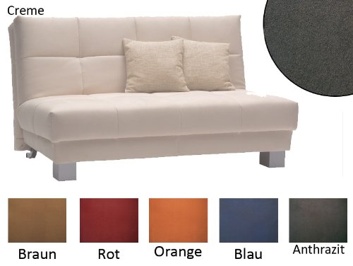 Pharao24 Sofa Schlafsofa Sues 140cm anthrazit