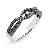 14K Diamond Engagement Wedding Ring 0.52ct Round Blue Diamond Celtic Band (G-H, SI1)