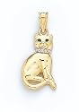 14K ENAMEL / RH CAT PENDANT - GH16886