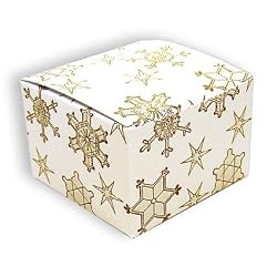 Gold Snowflakes - One Piece Gift Boxes (3" x 3" x 2")