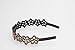 Yeshan Rhinestone and Crystal Beaded Flower Design Plastic Headband, Hairband for girls,Golden