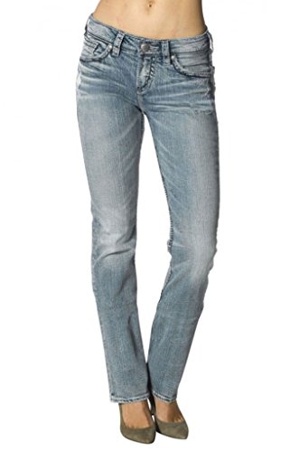 Silver Jeans Women Suki High Baby Bootcut Curve Fit Stretch in Light Vinatge Wash