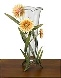 Delicate Daisy Metal and Glass Vase