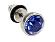 FAKE STRETCHER WITH BLUE FACETED CRYSTAL 16g/1.2mm - Sold As A Pair