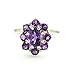 9ct White Gold Ladies Amethyst Cluster Ring - Free Delivery - Finger Sizes L to Z Available