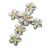 925 Silver Plumeria Cross Pendant Hawaiian Jewelry