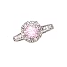 Sterling Silver Pink and White Cubic Zirconia Fashion Ring