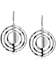 Invicta "Luce" Polished Rhodium-Plated Circle Pattern Earrings