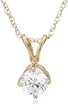 14k Yellow Gold Round Diamond Solitaire Pendant (1/2 ct, H-I Color, SI2-I1 Clarity)