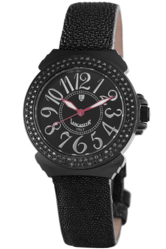 Lancaster Women's OLA0351G/NR/NR New Pillola Diamond Black Dial Stingray Watch
