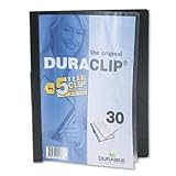 Durable 2203BK - Vinyl DuraClip Report Cover w/Clip, Letter, Holds 30 Pages ....
