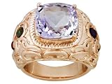 14KT RG LUXURY LITE(TM) 5.70CT PINK QUARTZ .70CTW GARNET TOPAZ CITRINE PERIDOT ELECTROFORM RING
