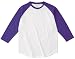 #OE1211 オープンエンド ラグラン3/4スリーブＴシャツ 6.2oz ホワイト×パープル XXL