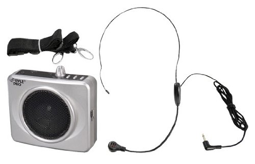 PYLE-PRO PWMA60US 50 Watts Portable USB Waist-Band PA System with Headset Microphone, Rechargeable Batteries (Color Silver)