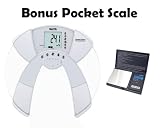 Tanita BC533 Glass Innerscan Body Composition Monitor for Weight, Body Fat %, Body Water %, Muscle Mass, Physique Rating, and Bone Mass With Bonus 600g x 0.1 gram Digital Food Pocket Scale