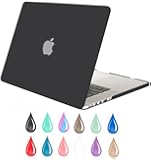 Mosiso - Soft-Touch Plastic See Through Hard Shell Snap On Hard Case Cover for Apple MacBook Pro 15.4" with Retina Display Model: A1398 (NEWEST VERSION with NO CD-COM Drive) 15-Inch (Black)