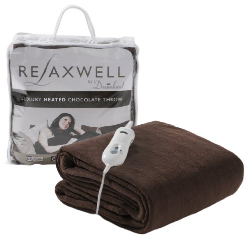 Relaxwell Luxury Soft Touch Heated Chocolate Throw