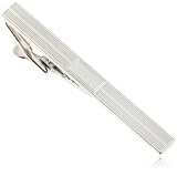 Geoffrey Beene Men's Engraved Lines Tie Clip,Silver,One Size