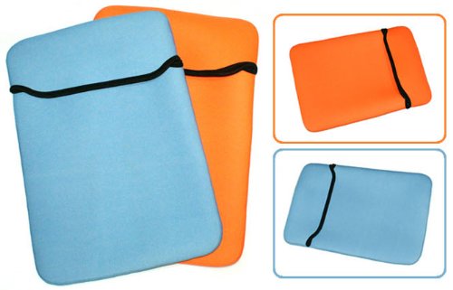 8 - 10.1 inch Blue / Orange Reversible Neoprene Netbook Notebook Laptop Sleeve Bag Carry Case for iPad, Acer, Asus, Dell, HP, Samsung